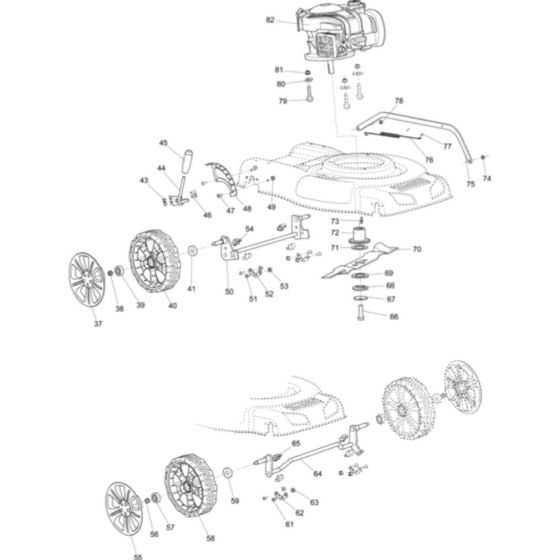 Main Assembly for Makita PLM4817 Lawn Mower