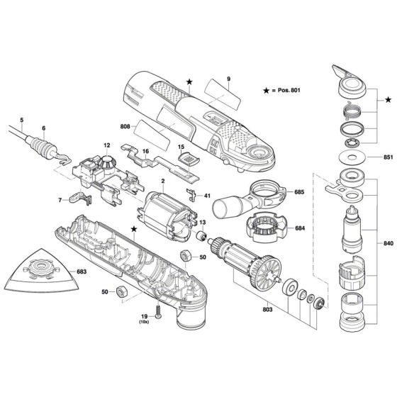 Multipurpose tool Assembly for Bosch PMF 250 CES