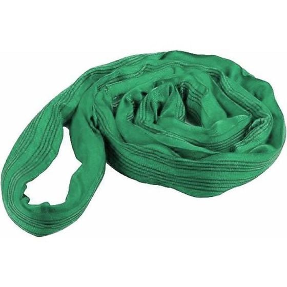 Polyester Roundsling - WLL: 2T (Green) - 5M Sling Circumference - Manufactured from High Quality, Durable Polyester Fibres