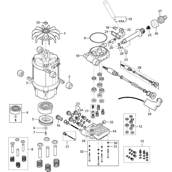 Motor Pump Assembly for Nilfisk POSEIDON 1-20X Pressure Washer