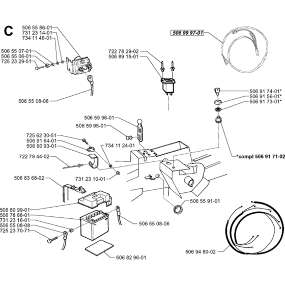 Electrical Assembly for Husqvarna PR14 Riders