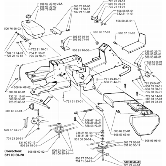 Chassis/Frame Assembly for Husqvarna PR14 Riders