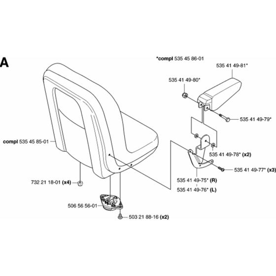 Seat Assembly for Husqvarna PR15 Riders