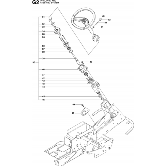 Steering Assembly-2 for Husqvarna PR17 Riders