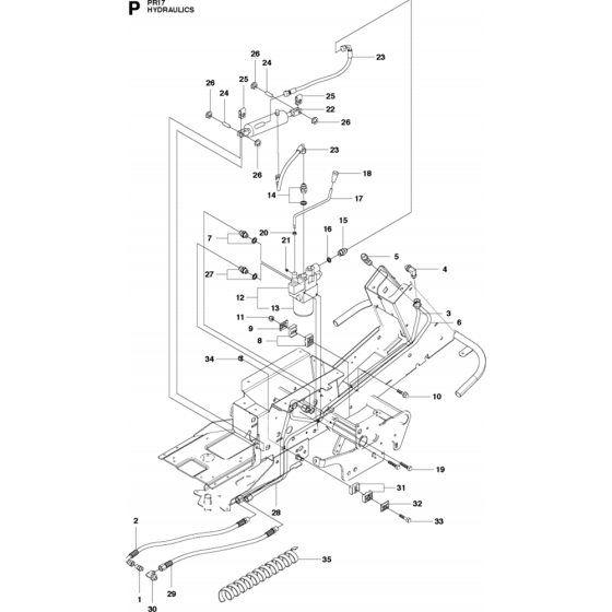 Hydraulics Assembly for Husqvarna PR17 Riders