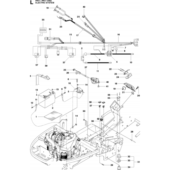 Electrical Assembly for Husqvarna PR17 AWD Riders