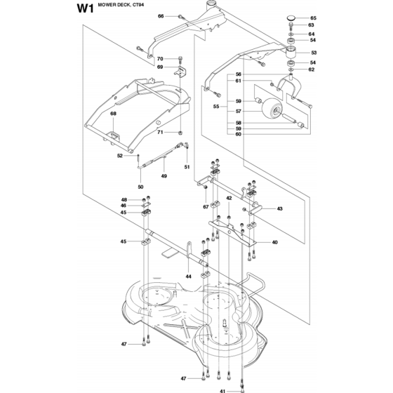 94cm Cutting Deck Assembly-2 for Husqvarna PR17 AWD Riders