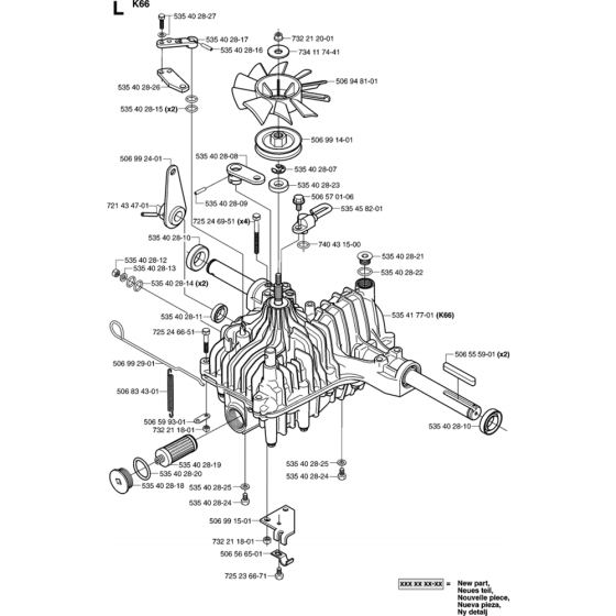 Transmission Assembly-1 for Husqvarna PR18 Riders