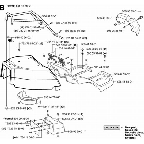 Cover Assembly-1 for Husqvarna PR18 Riders