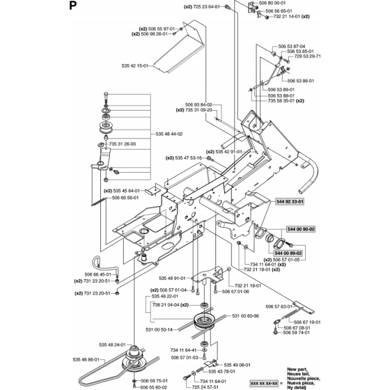 Chassis/Frame Assembly for Husqvarna PR18 AWD Riders