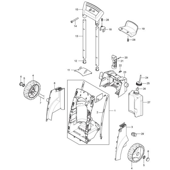 Back Assembly for Nilfisk PREMIUM 180-10 Pressure Washer