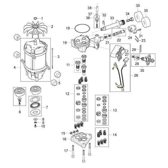 Motor Pump Assembly for Nilfisk PREMIUM 180-10 Pressure Washer