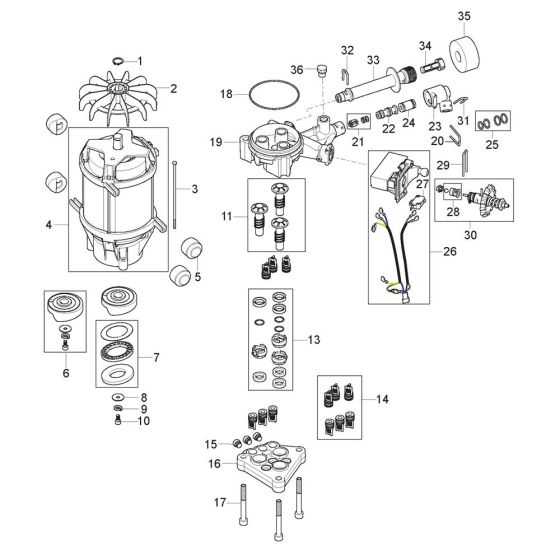 Motor Pump Assembly for Nilfisk PREMIUM 200-15 Pressure Washer