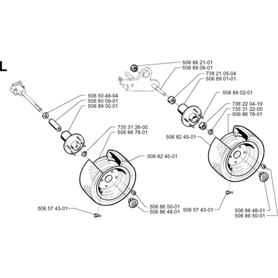 Wheels and Tires Assembly for Husqvarna PROFLEX 1200 Riders