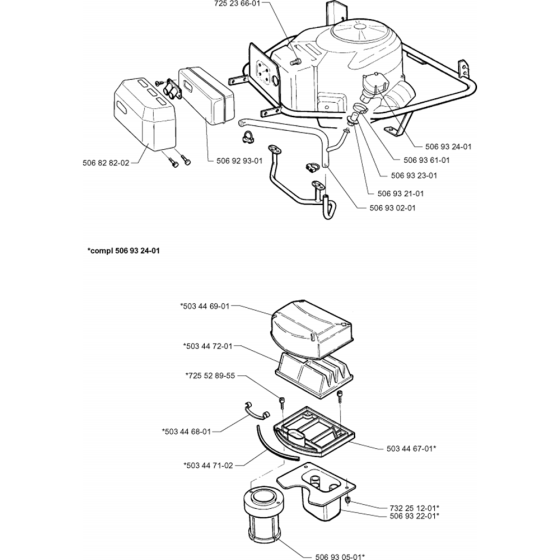 Engine Assembly for Husqvarna PROFLEX 1200 Riders