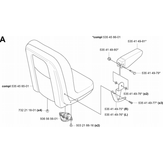 Seat Assembly for Husqvarna PROFLEX 18 Riders