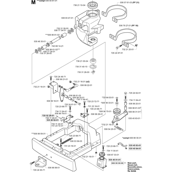 Steering Column Assembly for Husqvarna PROFLEX 18 Riders