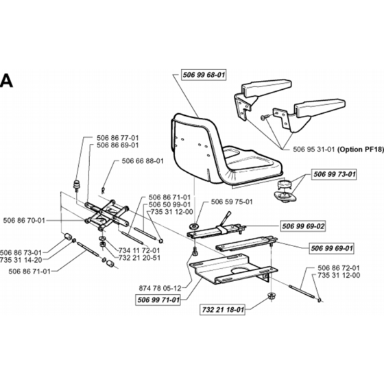 Seat Assembly for Husqvarna PROFLEX 20 Riders