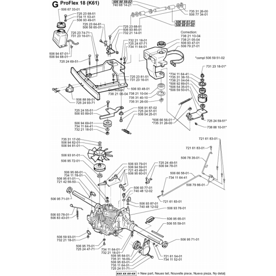 Transmission Assembly-1 for Husqvarna PROFLEX 20 Riders