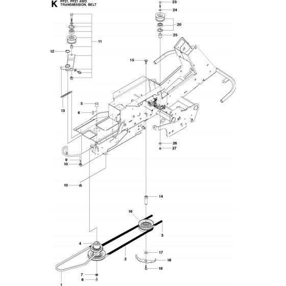 Transmission Assembly for Husqvarna PROFLEX 21 Riders