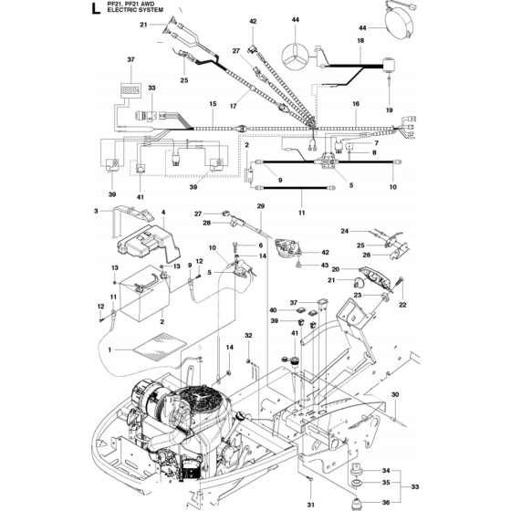 Electrical Assembly for Husqvarna PROFLEX 21 Riders