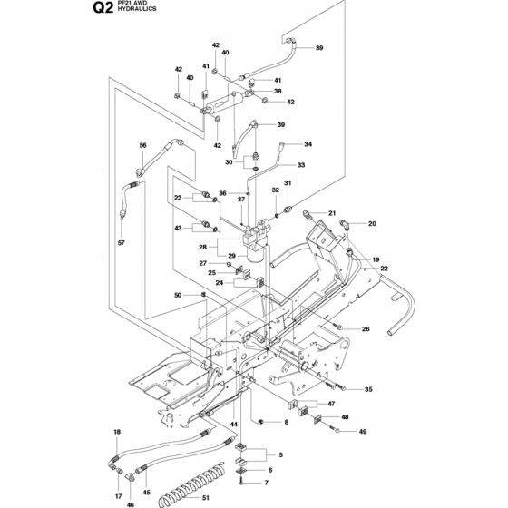 Hydraulics Assembly-2 for Husqvarna PROFLEX 21 AWD Riders