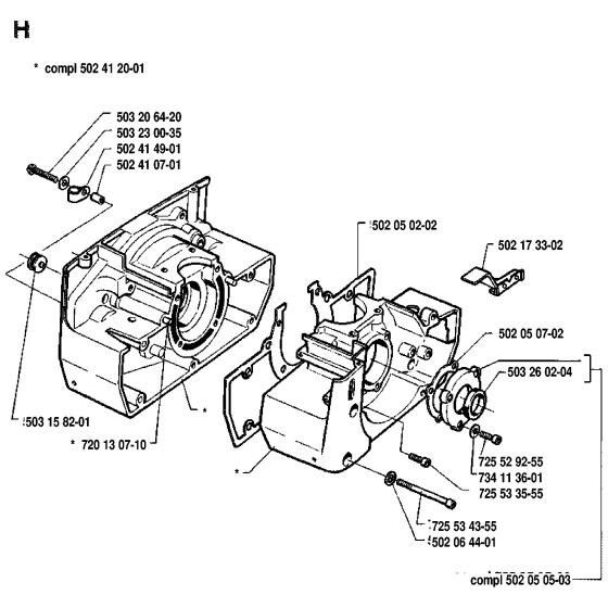 Crankcase Assembly for Husqvarna PS50 Pole Pruners