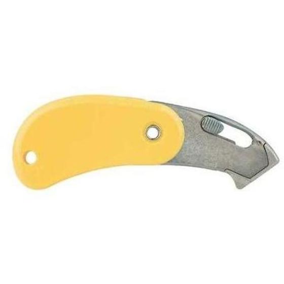 Pocket Safety Cutter Spring Back Safety Slider Right /Left Handed - Yellow