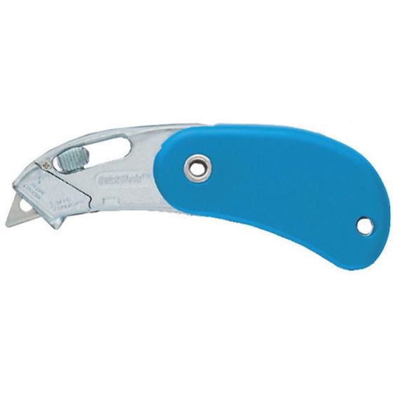 Pocket Safety Cutter Spring Back Safety Slider Right /Left Handed - Blue