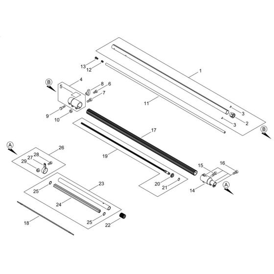 Main Pipe for Shindaiwa PT262S Pole Pruner