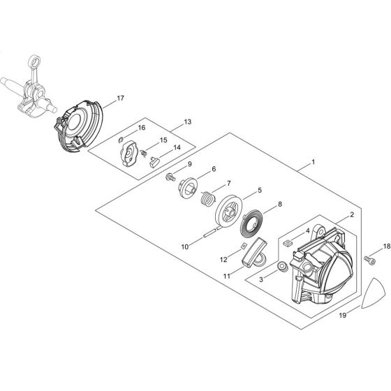 Recoil Starter, Pully for Shindaiwa PT262S Pole Pruner