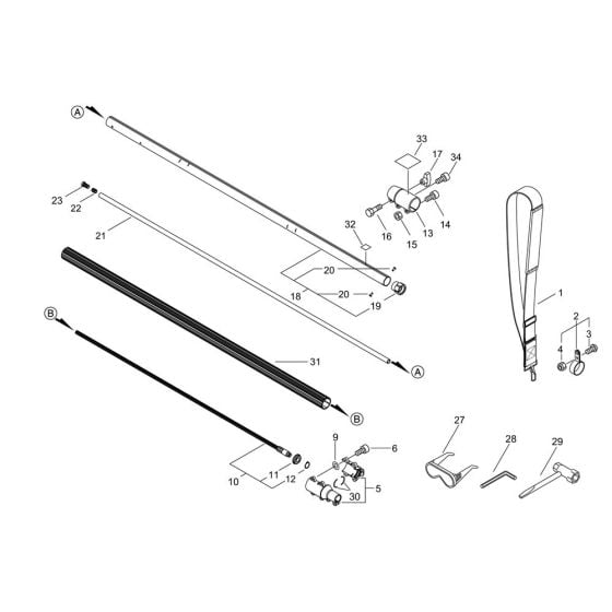 Main Pipe for Shindaiwa PT266S Pole Pruner