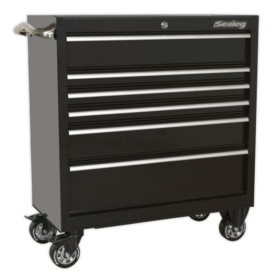 Rollcab 6 Drawer 930mm Heavy-Duty Black Sealey Part No. PTB93006