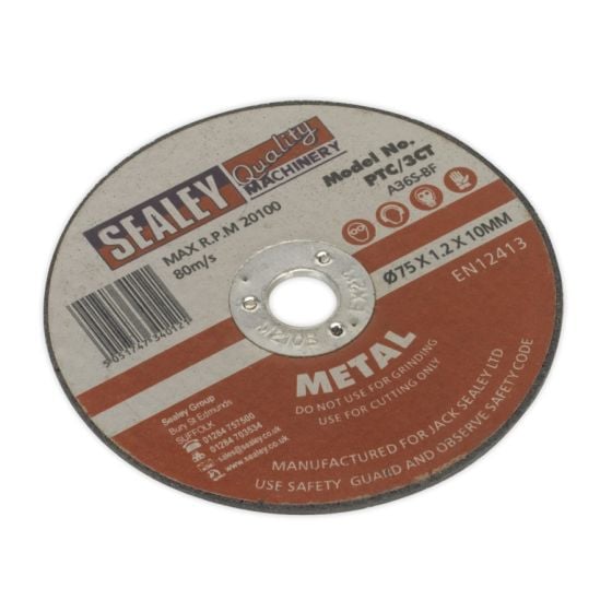 Cutting Disc Dia.75 x 1.2mm 10mm Bore Sealey Part No. PTC/3CT