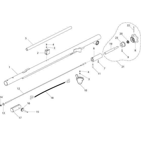 Handle Assembly - Screw Pitch for Belle PT Range Pro & Pro Tilt Trowel