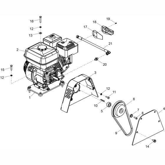 Petrol Engine Drive Kit Assembly for Altrad Belle RPX35 Reversible Plate