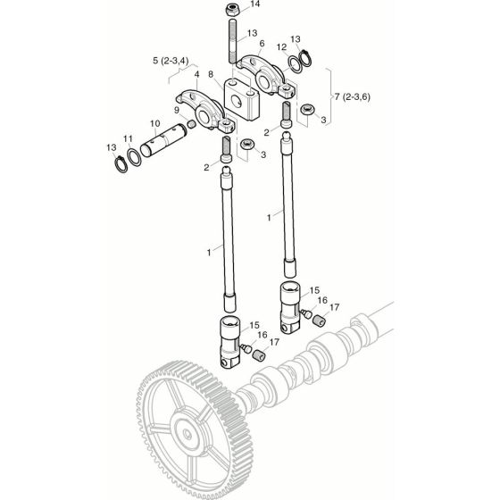 Pushrod and Rocker Bracket Assembly for HATZ 4H50T.10 Engines