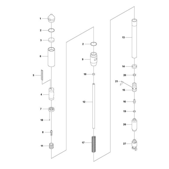 Complete Assembly for Husqvarna PV 77 Poker