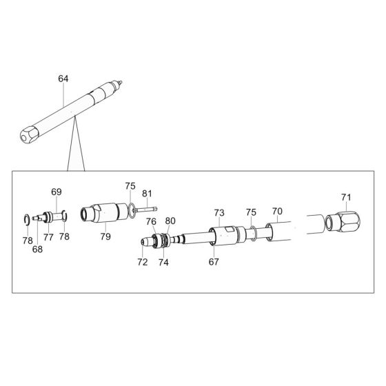 Shaft Assembly for Wacker PV35A Vibrator