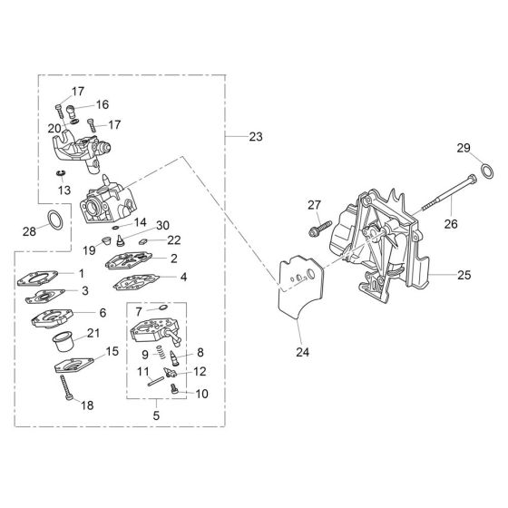 Carburettor Assembly for Wacker PV35A Vibrator