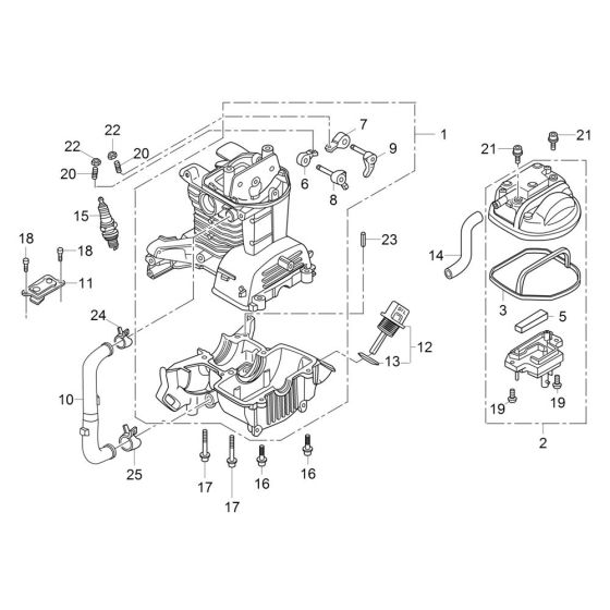 Crankcase Assembly for Wacker PV35A Vibrator