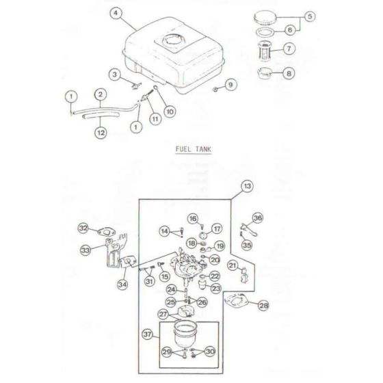 Fuel Tank and Carburettor for Wacker PVP75A Plate Compactor