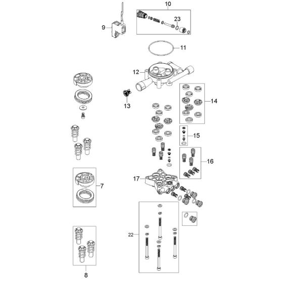 Pump Assembly for Husqvarna PW 235 Pressure Washer