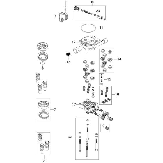 Pump Assembly for Husqvarna PW 235R Pressure Washer