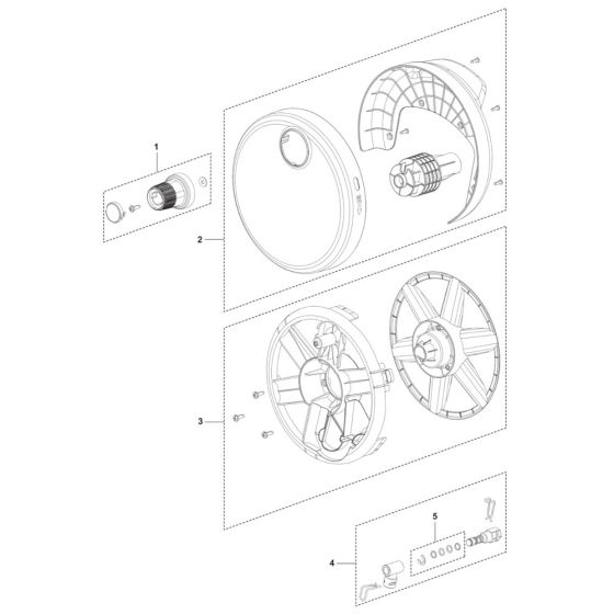 Hose Reel Assembly for Husqvarna PW 240 Pressure Washer