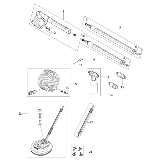 Accessories for Husqvarna PW 345C Pressure Washer