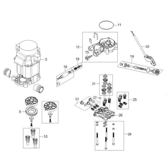 Pump Assembly for Husqvarna PW 345C Pressure Washer