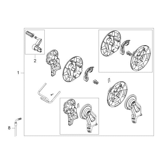 Hose Reel Assembly for Husqvarna PW 350 Pressure Washer