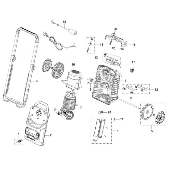 Frame Assembly for Husqvarna PW 360 (2024) Pressure Washer