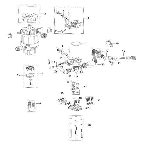 Pump Assembly for Husqvarna PW 370 Pressure Washer